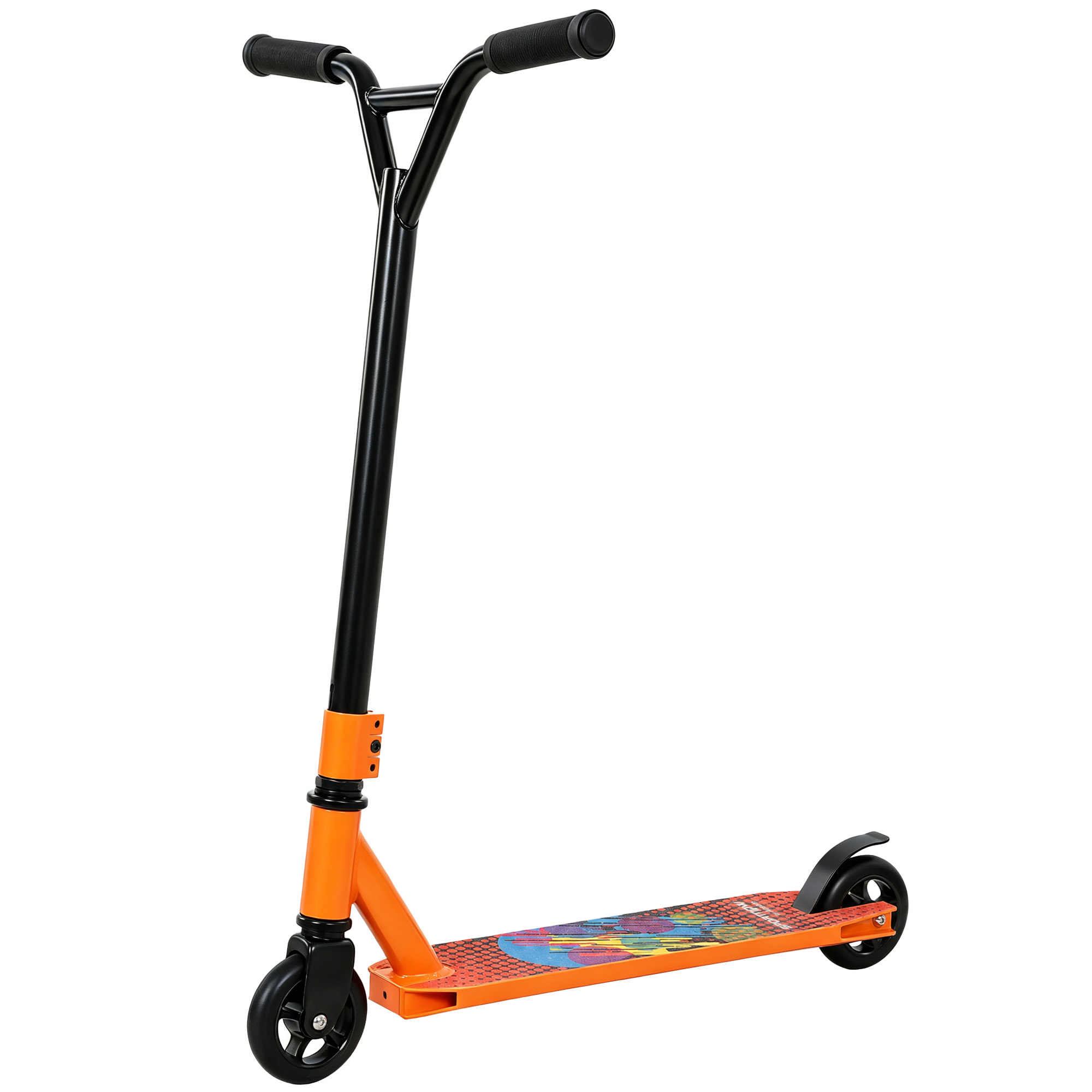 Σκούτερ για ενήλικες & εφήβους, Trick-Scooter με 100 mm PU ρόδες, 360° χάλκινος Y-τιμόνι, αλουμινένια βάση, ABEC-7, Πορτοκαλί