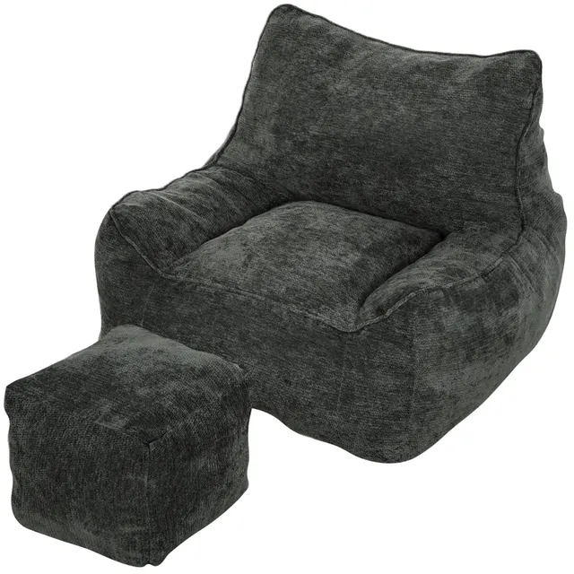 Καθιστικό δαπέδου με Ottoman, χωρίς πλαίσιο Cloud-Sessel από Chenille, με πλάτη και μπράτσα