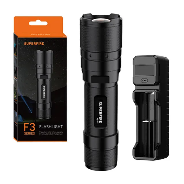 Φακός Superfire F3-L2 – 570 lm, 260 μ., 5 λειτουργίες, λειτουργία ζουμ