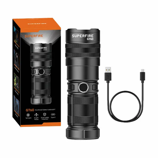 Φακός Superfire GT60 – 2600 lm, 2 λειτουργίες, USB-C