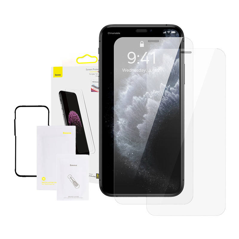 Baseus Προστατευτικό Οθόνης Tempered Glass 0.3mm Full Face για iPhone XS Max/11 Pro Max 6.5'' (2τμχ) (Διαφανές)