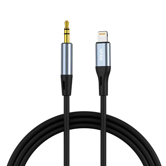 Καλώδιο VFAN L05 Lightning σε mini jack 3.5mm AUX, 1m (γκρι)