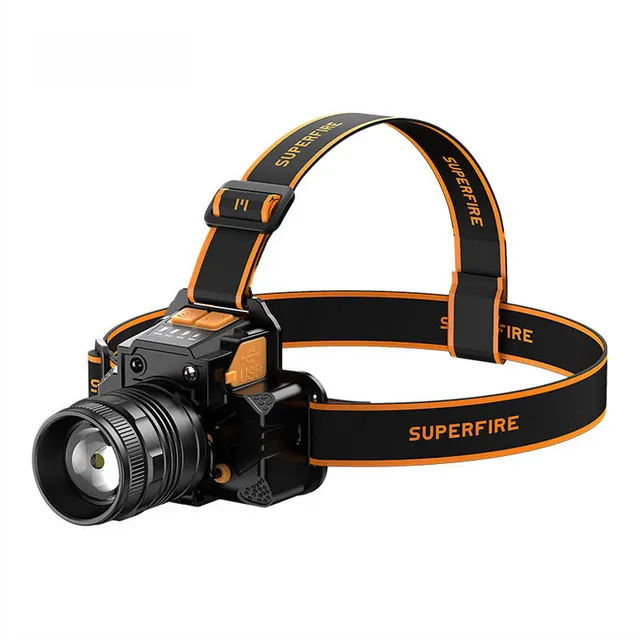 Φακός κεφαλής Superfire HL58 – 350 lm, USB, 3 λειτουργίες, 200 μ.