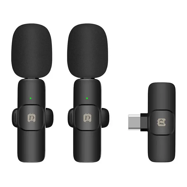 Puluz Ασύρματο Μικρόφωνο Lavalier PU3151B Type-C, 2τμχ (Μαύρο)