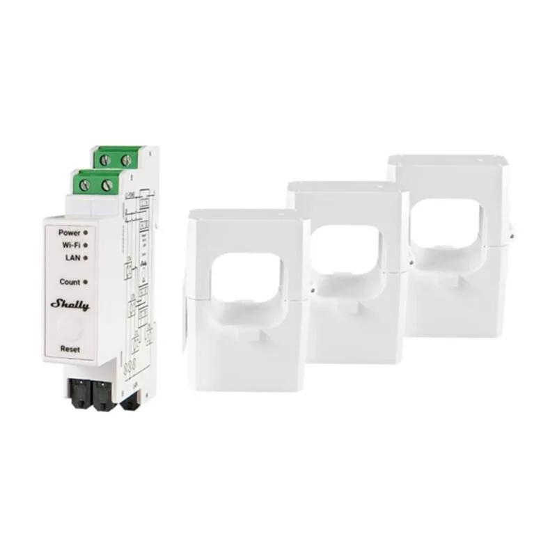 Shelly PRO 3EM 400A 3-Φασικός Μετρητής Ενέργειας, WiFi/Bluetooth