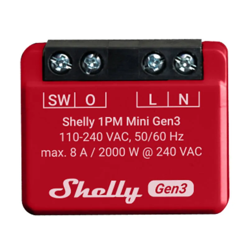 Shelly 1PM Mini Gen3 Ελεγκτής, WiFi/Bluetooth