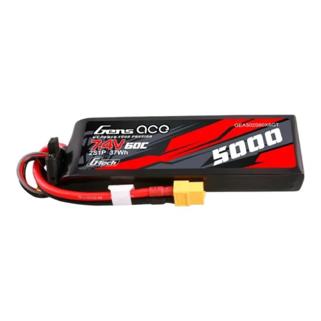 Gens ace G-Tech 5000mAh 7.4V 60C 2S1P Lipo Θήκη από υλικό PC με βύσμα XT60