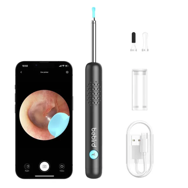 Έξυπνη Οπτική Ράβδος Καθαρισμού Αυτιών Bebird R1 μαύρη