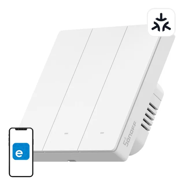 SONOFF M5-3C-86W WiFi Matter έξυπνος τοίχος διακόπτης (3 καναλιών)
