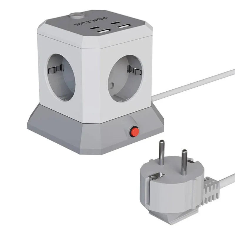 BlitzWolf BW-EC1 4xAC 2xUSB-A 2xUSB-C Επέκταση 4xAC 2xUSB-A 2xUSB-C