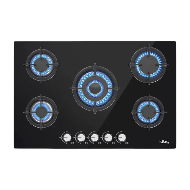 IsEasy MGBG-775 εστία αερίου πέντε θέσεων με υαλοπίνακα
