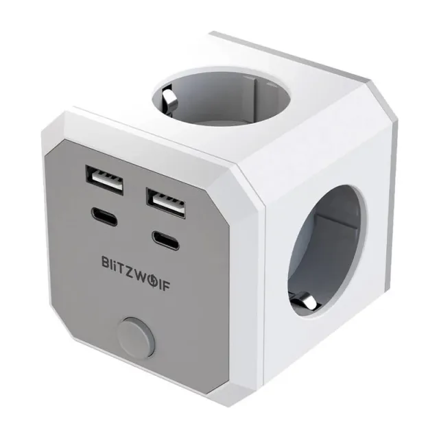BlitzWolf BW-EC2 8 σε 1 Ικανότητα Ρεύματος (4xAC / 2 x USB-A / 2 x USB-C)