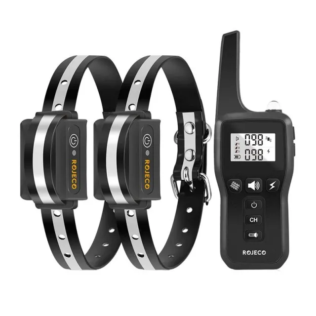 Rojeco PD529 1000m κολάρο εκπαίδευσης σκύλων με 2 κολάρα (μαύρο)