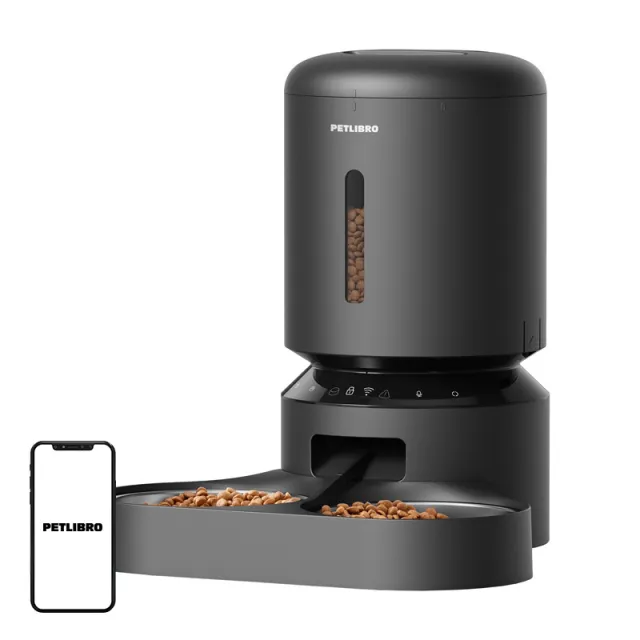 Petlibro Granary διανομέας τροφής με διπλό μπολ, Wifi, 5L (μαύρο)