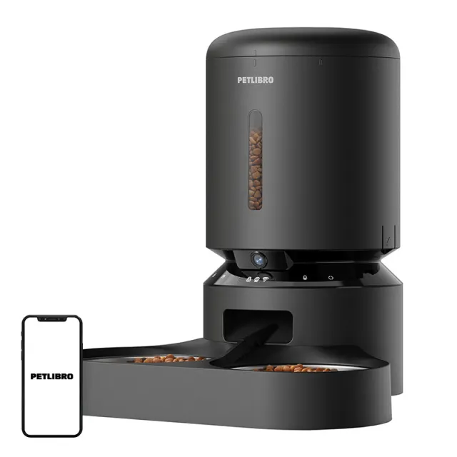 Petlibro Granary δοσομετρητής κάμερας με διπλό μπολ, 5L (μαύρο)