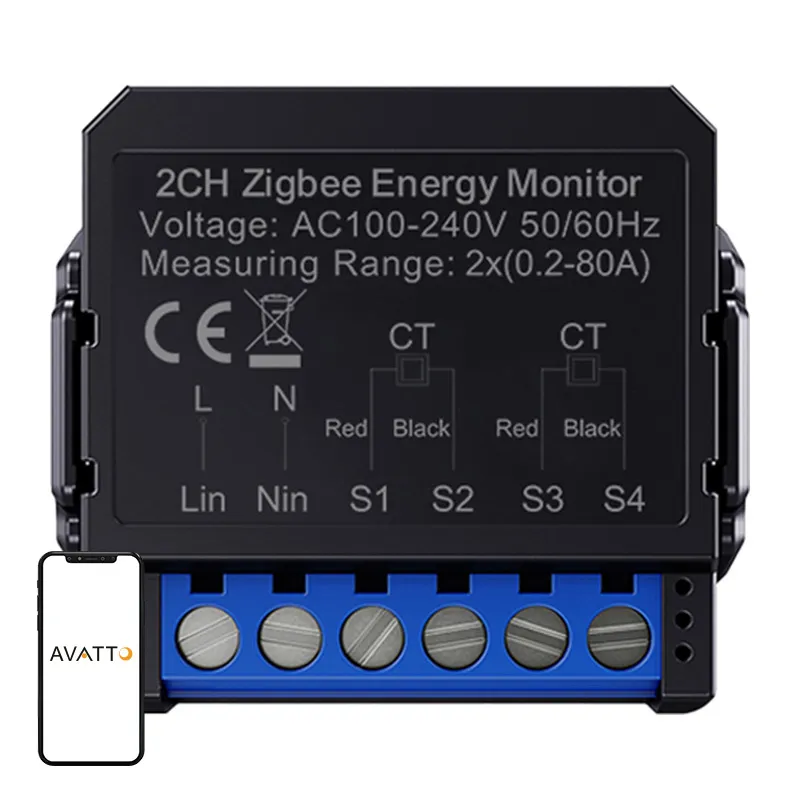Έξυπνος αμφίδρομος μετρητής ενέργειας Avatto ZigBee ZWPM16-2