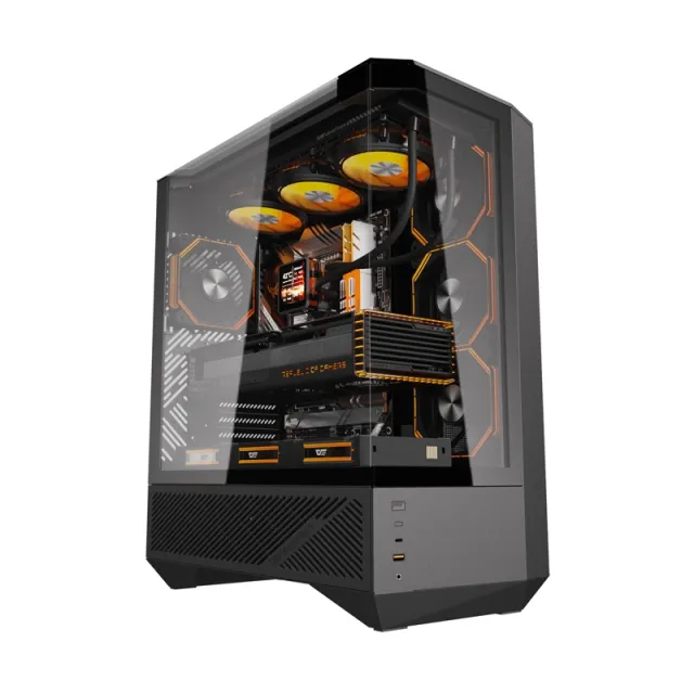Darkflash DY460 θήκη υπολογιστή (Μαύρο) + 4 ανεμιστήρες ARGB