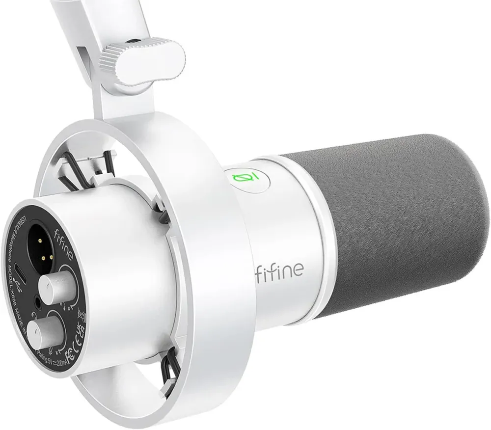 Δυναμικό μικρόφωνο Fifine K688W (λευκό)