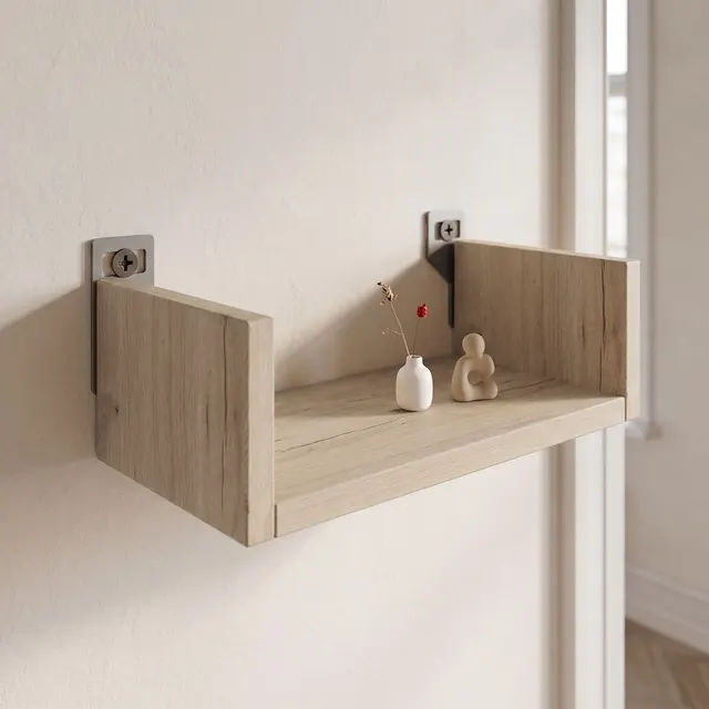 Ραφιέρα τοίχου Derva pakoworld σε oak απόχρωση 30x15x10cm