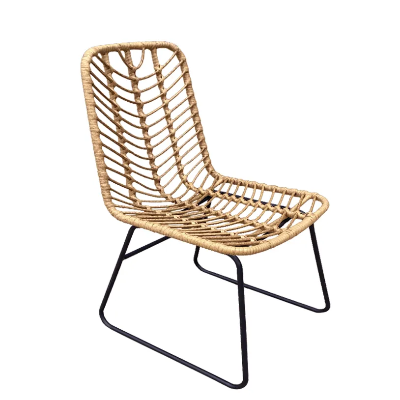 Καρέκλα Κήπου ArteLibre OSASCO Φυσικό/Μαύρο Μέταλλο/Rattan 63x47x87cm