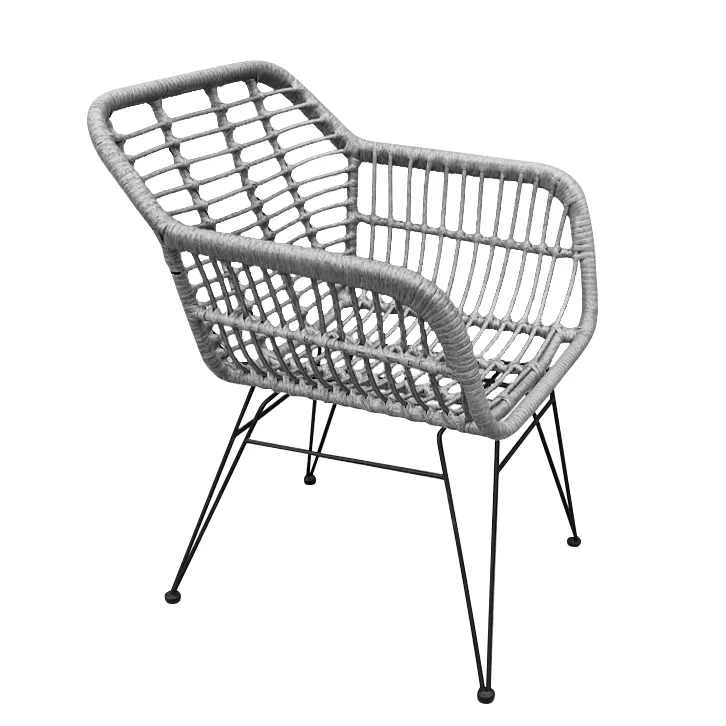 Καρέκλα Κήπου ArteLibre TERESINA Γκρι/Μαύρο Μέταλλο/Rattan 58x59x81cm