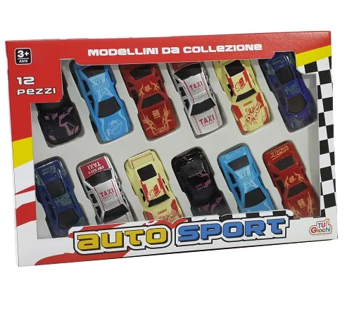 Αυτοκινητάκια Auto Sport Μέταλλο/Πλαστικό 6.5cm Σε Διάφορα Χρώματα Σετ 12Τμχ Για 3+ Ετών