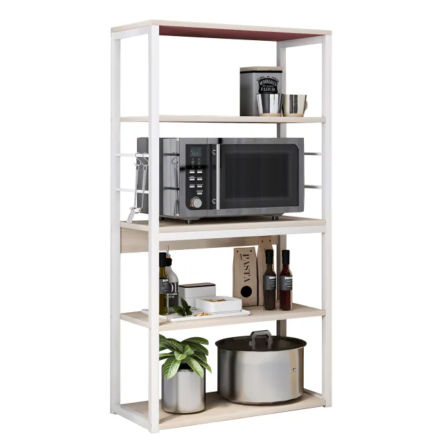 Ραφιέρα Κουζίνας ArteLibre PUFFIN Maple/Λευκό MDF/Μέταλλο 50x30x129cm