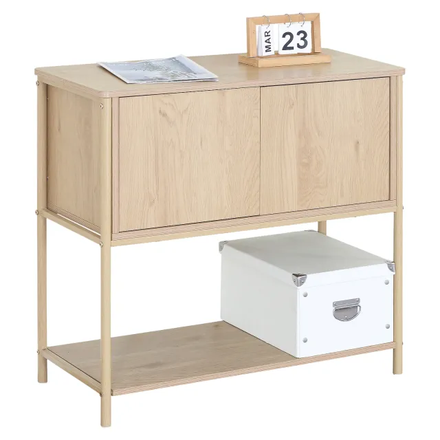 Κονσόλα ArteLibre MODERA Άγρια Δρυς MDF/Μελαμίνη/Μέταλλο 80x35x76cm