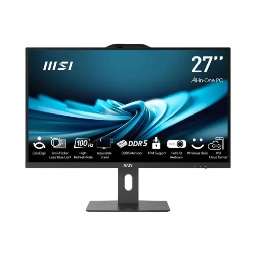 Monoblock PC|MSI|PRO|AP272P 14M|Επιχειρηματικός|All in One|CPU Core i5|i5-14400|2500 MHz|Οθόνη 27"|RAM 16GB|DDR4|3200 MHz|SSD 512GB|Κάρτα γραφικών Intel UHD Graphics|Ενσωματωμένα|Windows 11 Pro|Χρώμα Μαύρο|PROAP272P14M-496EU