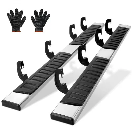 VEVOR Running Boards, Step Bars 6" Συμβατές με 2007-2018 Chevy Silverado/GMC Sierra 1500 Crew Cab/2019 2500HD 3500HD 1500 LD, 201 πλαϊνά σκαλοπάτια από ανοξείδωτο χάλυβα Nerf Bars, Capacity, 50