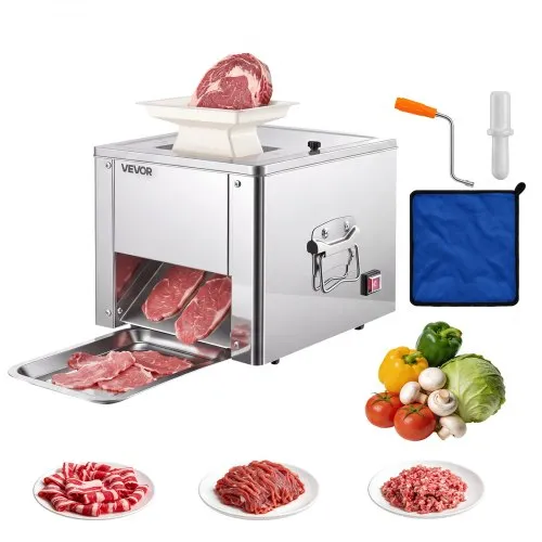 VEVOR Μηχανή Κοπής Κρέατος, 550W Κόφτης Κρέατος, 350 lb/h Επαγγελματική Μηχανή Κοπής Κρέατος, Ανοξείδωτο Ατσάλι, Πάχος 3.5 mm, Ηλεκτρικός Κόφτης Τροφίμων για Οικιακή Κουζίνα, Εστιατόριο, Σούπερ Μάρκετ