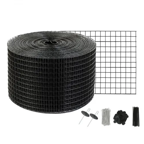 VEVOR 20 x 3048 cm Solar Panel Bird Guard, Critter Guard Roll Kit με 100 τμχ. Συνδετήρες από κράμα αλουμινίου, προστατευτικό ηλιακού πάνελ με επίστρωση PVC ανθεκτική στη σκουριά, συρμάτινο πλέγμα 12,7 mm