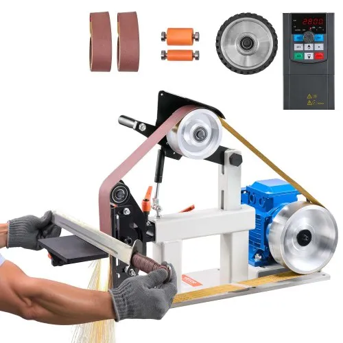 VEVOR Benchtop Disk & Belt Sander Πάγκος τριβείο 1,5KW με Ph 427 x 30,5 cm Ρυθμιζόμενος ιμάντας λείανσης με τροχό, Central Machinery Belt and Disk Sander 0-2800Rpm Combination Trivers