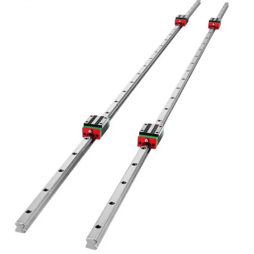 VEVOR 2X 15-1500mm Γραμμικός Οδηγός Σιδηρόδρομος με 4 Τεμ Μπλοκ Στήριξης Ρουλεμάν για 15mm Σχιστό Μπλοκ Τετράγωνο Μπλοκ Γραμμικός Σιδηρόδρομος Router CNC Σετ