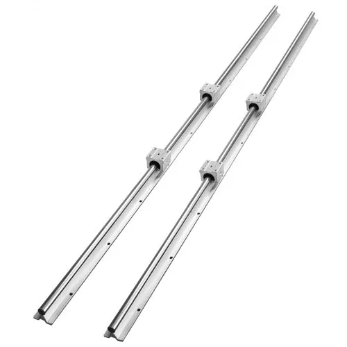 VEVOR Σετ Γραμμικών Ράγων, SBR20 1500mm, 2 ΤΜΧ 59 in/1500 mm SBR20 Ράγες και 4 ΤΜΧ SBR20UU Κύλινδροι, Σετ Γραμμικών Ράγων και Ρουλεμάν για Αυτοματοποιημένες Μηχανές DIY Έργο CNC Router