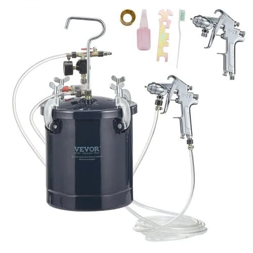 VEVOR Δοχείο Πίεσης Σπρέι Χρώματος, 10L/2.5gal Δοχείο Πίεσης Χρώματος Αέρα, 1.5mm+4mm Δύο Μπεκ Δύο Σπρέι Χρώματος για Βιομηχανία Διακόσμηση Σπιτιού Αρχιτεκτονική Κατασκευή Αυτοκινητιστική Ζωγραφική, 60PSI Μέγιστο