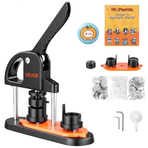 VEVOR Μηχανή Κατασκευής Κουμπιών, 0.98 ίντσες/25mm Μηχανή Κατασκευής Κουμπιών, Σετ Πιέσεως Κουμπιών Χωρίς Εγκατάσταση, Δώρα DIY για Παιδιά Υλικά Κατασκευής Κουμπιών με 500 τεμ Μέρους Κουμπιών, Κόφτης Κύκλου, Μαγικό Βιβλίο