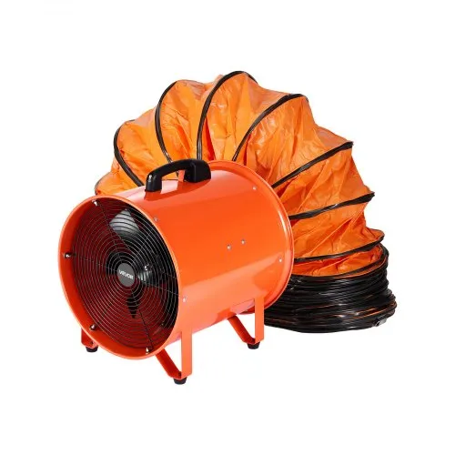 VEVOR Φορητός Αεριστήρας 40.6cm, 2 Ταχύτητες 5175CFM Υψηλής Ταχύτητας Βιομηχανικός Αεριστήρας με 5m Ευέλικτο Σωλήνα, Αεριστήρας Εξάτμισης για Υπόγεια, Εργαστήρια, Αποθήκες, Πορτοκαλί