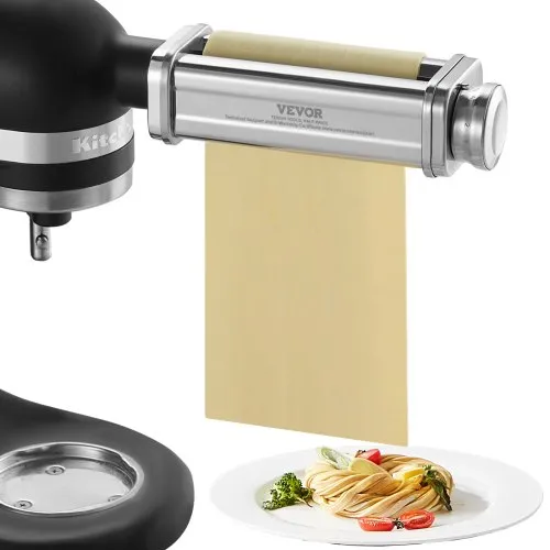VEVOR Προσάρτημα Ζυμαρικών για Μίξερ KitchenAid, Ανοξείδωτο Ατσάλι Ρολό Ζυμαρικών, Αξεσουάρ Μηχανής Ζυμαρικών με 8 Ρυθμιζόμενους Κωδικούς Πάχους, Προσάρτημα Ζυμαρικών KitchenAid από VEVOR