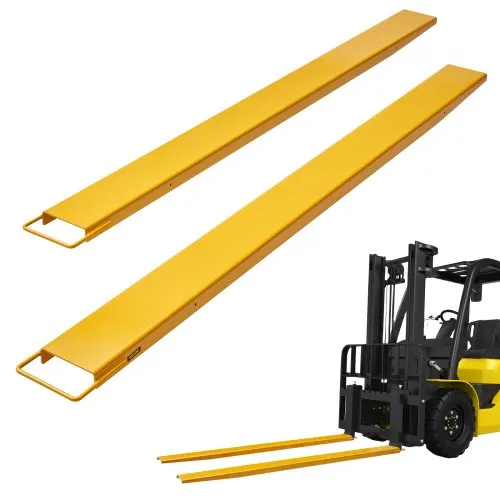VEVOR Επεκτάσεις Γαλλικών Σιαγώνων, 96" Μήκος 6.5" Πλάτος, Βαρέως Τύπου Επεκτάσεις Σιαγώνων από Χάλυβα για Φορτωτές, 1 Ζεύγος Επεκτάσεων Σιαγώνων, Βιομηχανικές Προσθήκες Σιαγώνων για Φορτωτή, Κίτρινο