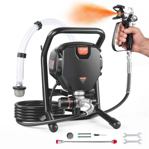 VEVOR Σταθμός Ψεκασμού Χωρίς Αέρα, 750W 3000PSI Υψηλής Απόδοσης Ηλεκτρικός Ψεκαστήρας Χωρίς Αέρα, Λεπτό και Ομοιόμορφο Εφέ Βαφής, Χειροκίνητοι Ψεκαστήρες για Εσωτερική και Εξωτερική Διακόσμηση Επίπλων και Φράχτες