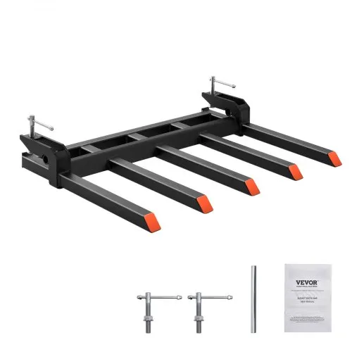 Σφιγκτήρας VEVOR σε Debris Forks σε κάδο 48", Χωρητικότητα 2600 lbs Σφιγκτήρας βαρέως τύπου σε εξαρτήματα κάδου πιρουνιών παλέτας, κατάλληλος για τρακτέρ Skidsteer με κάδο φορτωτή για καθαρισμό πεσμένων άκρων ή υπολειμμάτων αυλής