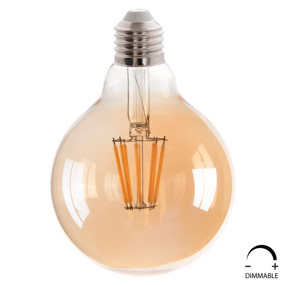 ΛΑΜΠΤΗΡΑΣ GLOBO LED FILAMENT 8W E27 2700K ΧΡΥΣΟ DIMMABLE HM4050.02