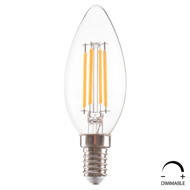 ΛΑΜΠΤΗΡΑΣ LED FILAMENT 4W E14 3000K ΔΙΑΦΑΝΟΣ DIMMABLE HM4048.01