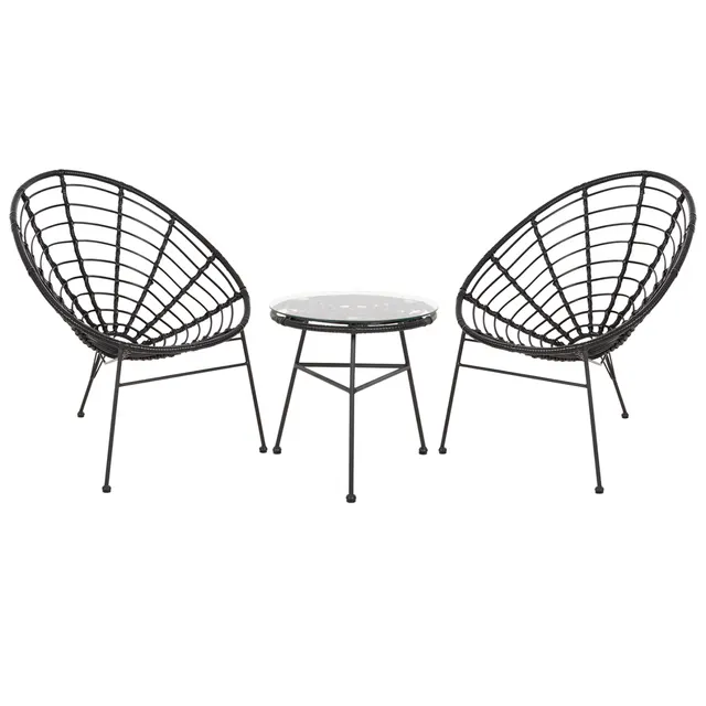 ΣΕΤ ΕΞΩΤΕΡΙΚΟΥ ΧΩΡΟΥ 3ΤΜΧ ALLEGRA HM21047.12 ΜΑΥΡΟ ΣΥΝΘ.RATTAN & ΜΕΤΑΛΛΟ