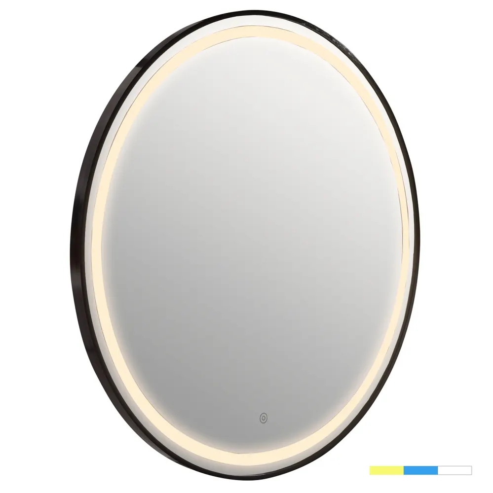 ΚΑΘΡΕΠΤΗΣ ΤΟΙΧΟΥ ΣΤΡΟΓΓΥΛΟΣ ROUNDER HM4503.01 ΑΛΟΥΜΙΝΙΟ ΣΕ ΜΑΥΡΟ-ΦΩΤΙΣΜΟΣ LED Φ80εκ.