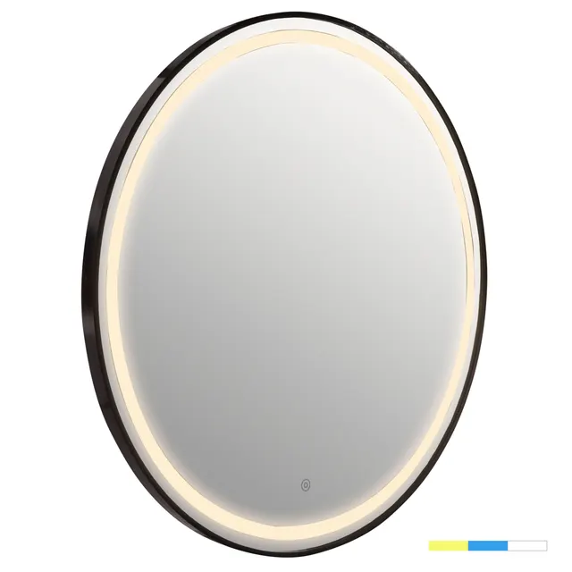 ΚΑΘΡΕΠΤΗΣ ΤΟΙΧΟΥ ΣΤΡΟΓΓΥΛΟΣ ROUNDER HM4503.01 ΑΛΟΥΜΙΝΙΟ ΣΕ ΜΑΥΡΟ-ΦΩΤΙΣΜΟΣ LED Φ80εκ.
