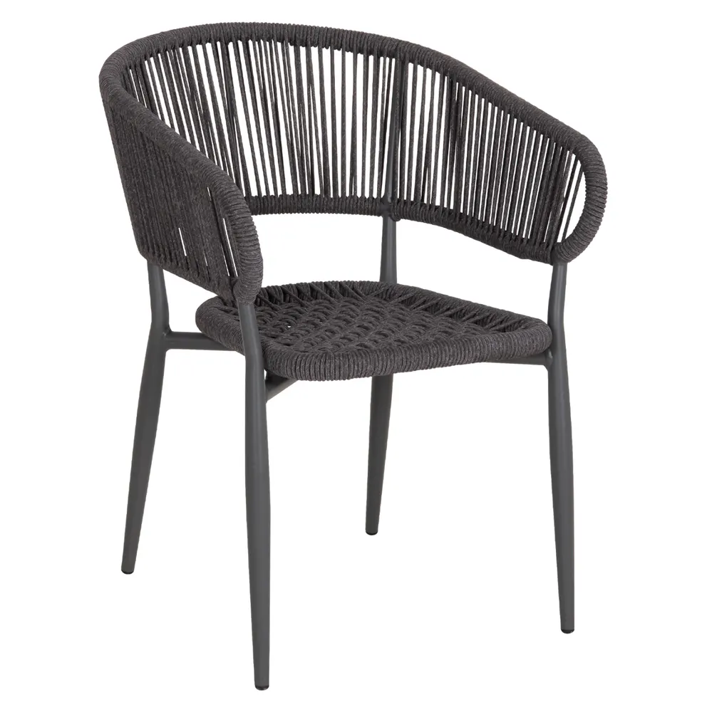 ΠΟΛΥΘΡΟΝΑ ΑΛΟΥΜΙΝΙΟΥ EULO HM5783.21 ΓΚΡΙ-TWISTED RATTAN ΓΚΡΙ 57x63x77Υεκ.
