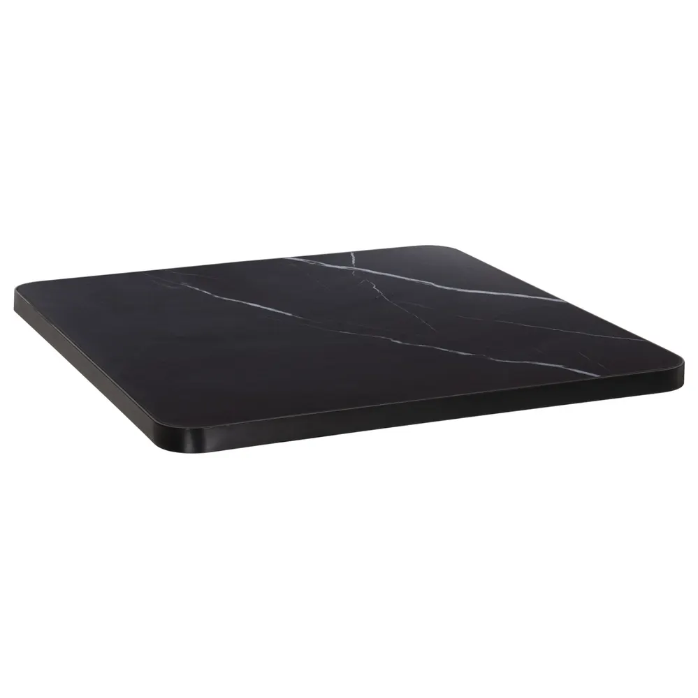 ΕΠΙΦΑΝΕΙΑ ΤΡΑΠΕΖΙΟΥ SINTERED STONE HM6654.03 BLACK MARBLE--ΠΛΑΙΣΙΟ ALU ΜΑΥΡΟ 70x70εκ.