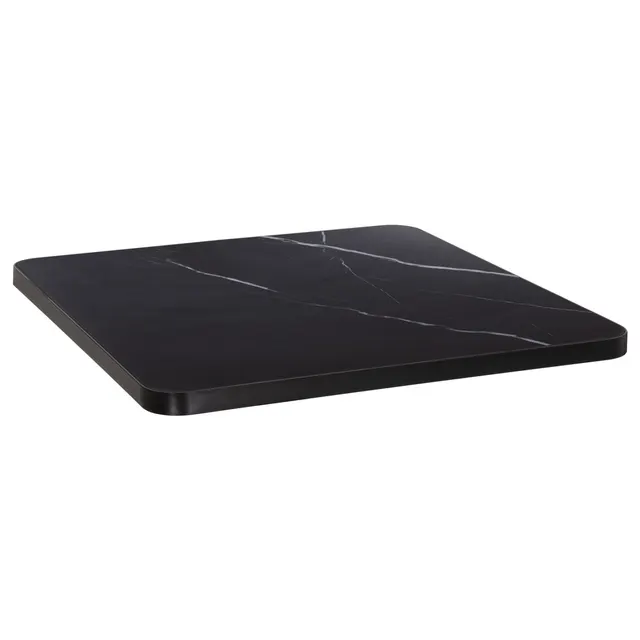 ΕΠΙΦΑΝΕΙΑ ΤΡΑΠΕΖΙΟΥ SINTERED STONE HM6654.03 BLACK MARBLE--ΠΛΑΙΣΙΟ ALU ΜΑΥΡΟ 70x70εκ.